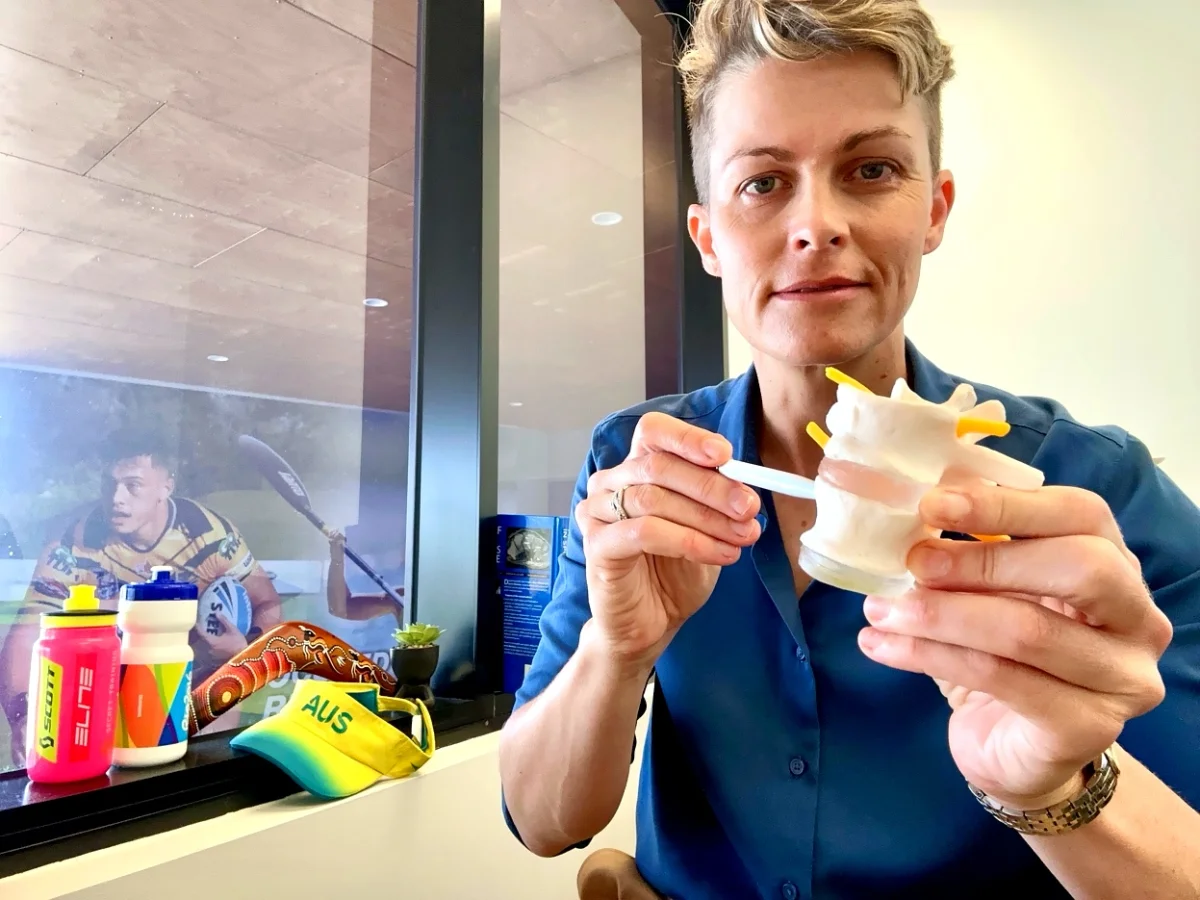 Spine model in Dr Wells' clinic