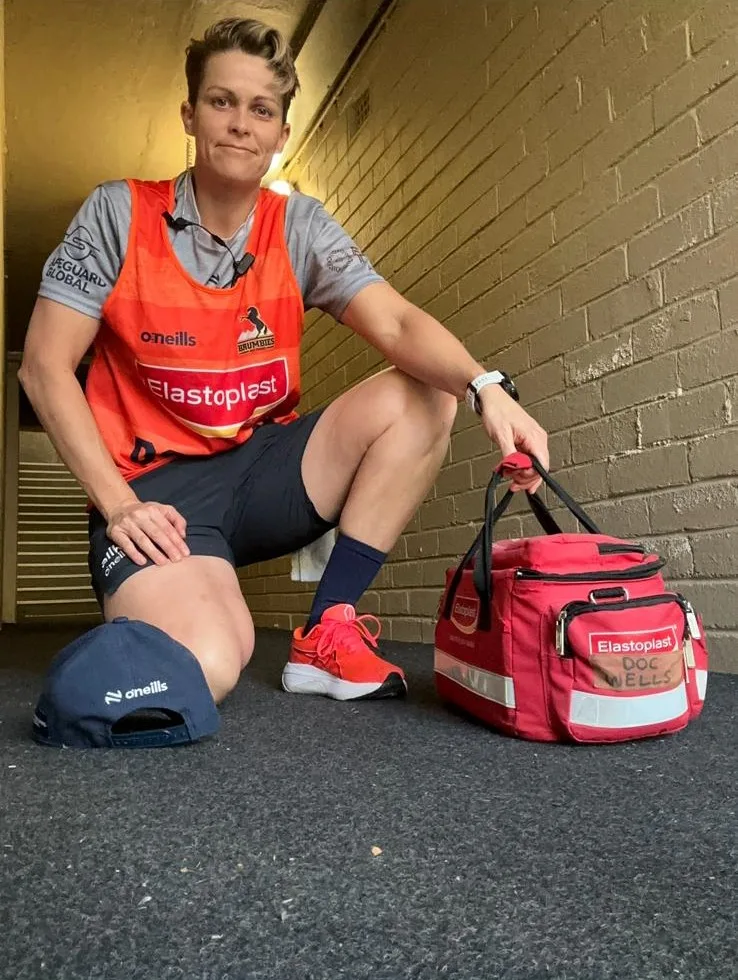 Dr Kimberley Wells as Team Doctor for the ACT Brumbies