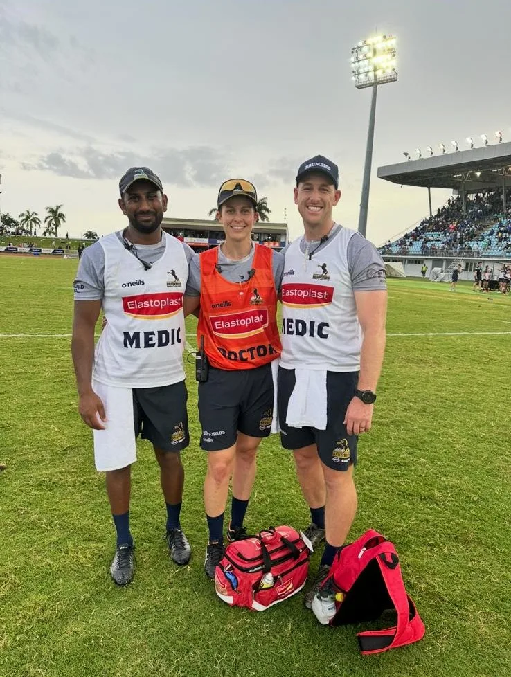 Dr Kimberley Wells with the ACT Brumbies in Fiji